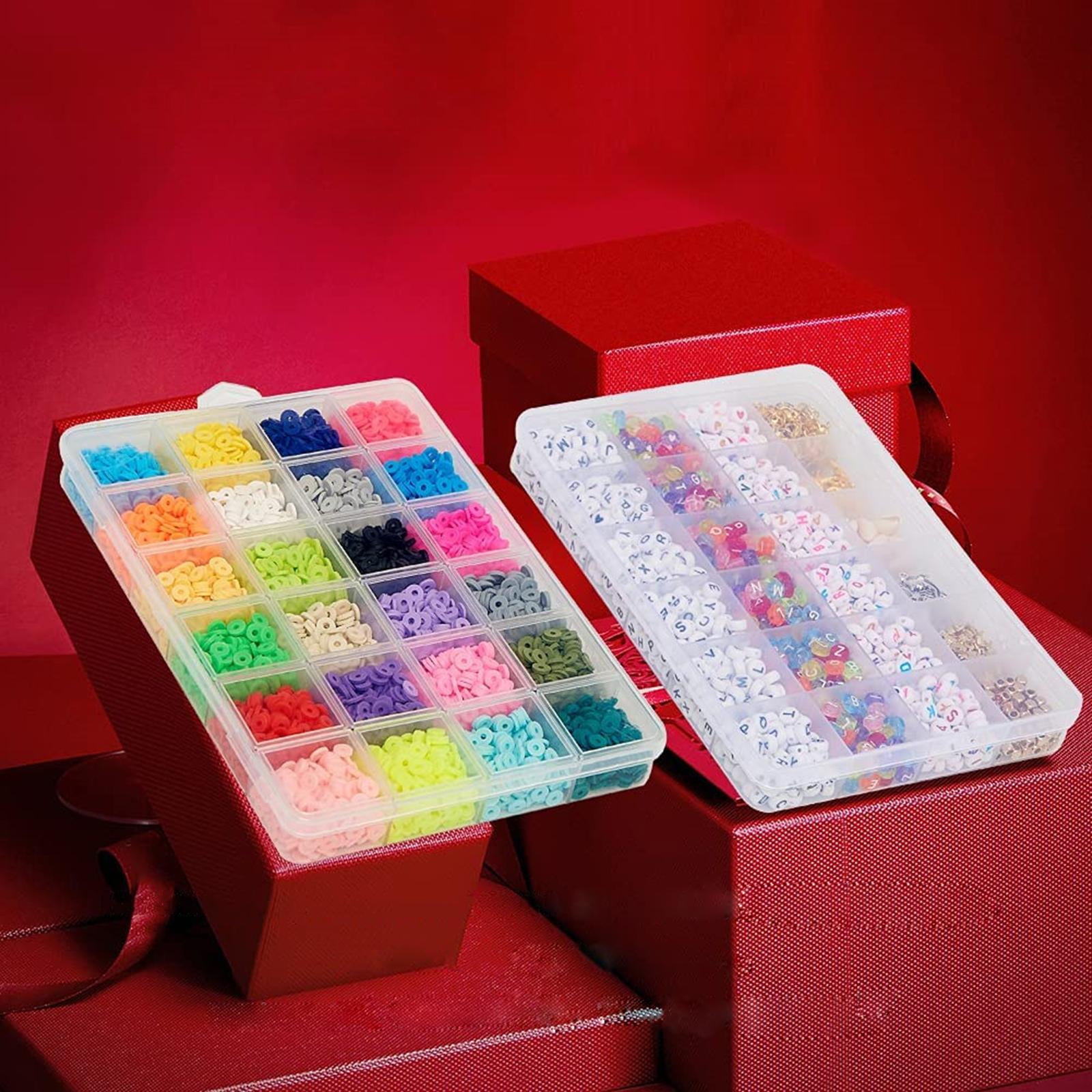 GUOOL Clay Beads Kit- Beads for Jewelry Making - Flat Clay Spacer Beads for Jewelry Finding, Bracelets Necklace Earring crafts Kit (6mm, 7048 Pcs)