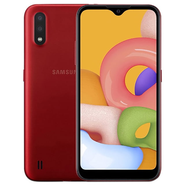 Smartphone Samsung Galaxy A01 Procesador Octa core Memoria RAM de 2GB Almacenamiento de 16GB Pantalla LED Multi Touch de 5.6 Pulgadas Wi Fi Cámara principal de 13 MP Android 9 0 Samsung SM-A015M Rojo