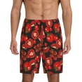thumbnail image 1 of Balery Tomato Pantalones cortos de pijama de punto de algodón para hombre con cinturilla y bolsillos-Small, 1 of 6