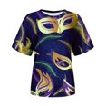thumbnail image 4 of Cathalem T-shirt à Col Rond à Manches Courtes pour Femmes Été Tees Basiques, Bleu XXL, 4 of 4
