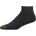 thumbnail image 5 of Gold Toe Adult Men's 656P Cushioned Cotton Quarter Socks, 6 Pack (Black/White Assorted O/S), 5 of 6