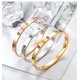 thumbnail image 5 of Brazalete de acero de titanio dorado para mujer con piedras de circonita cúbica, regalos de brazalete, 5 of 5