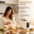 thumbnail image 5 of Mecity Easy Touch Screen Toaster 2 Slice – Retro Wide Slot Stainless Steel Toaster with Large Display, 6 Browning Levels, Bagel, Defrost & Reheat, Removable Crumb Tray, Cream Color, 5 of 9