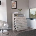thumbnail image 6 of Tuhome Furniture Peru L Engineered Wood 4-Drawers Dresser in Light Gray/White, 6 of 8