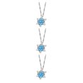 thumbnail image 2 of Qarigey Collar con colgante de cristal de copo de nieve para mujer, cadena de Zirconia, collar con colgante coreano para mujer, joyería para fiesta azul claro 3piezas Qarigey CBP005163, 2 of 6