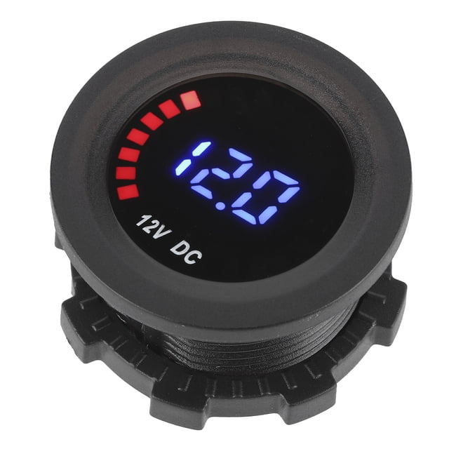 Battery Gauge, LED Color Graphic Indicator 3-digit LED Display Voltage Meter For ATV UTV, , , Travel Trailer For DC 12V Motorbike Car Boat With Panel,No Panel