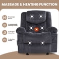 thumbnail image 6 of JONPONY Manual Recliner Chair with Heat Therapy and Massage Function, Heavy Duty Reclining Mechanism Massage Chair, Elderly Single Rocker Sofa with Cup Holders for Bedroom Home Theater,Grey, 6 of 11