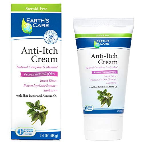 Earth's Care Anti-Itch Cream 2.4 OZ. / No Parabens, Steroids, Colors or Fragrances / Allergy-Tested