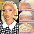 thumbnail image 4 of Pelucas de encaje en la parte delantera EQ DUOUPA 613, cabello humano rubio, 30 cm, 4 of 9