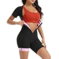 thumbnail image 3 of Valcatch Women Sauna Suit Sweat Vest Waist Trainer 3-in-1 Slimming Full Body Shaper Workout Top with Short Sleeve, 3 of 7