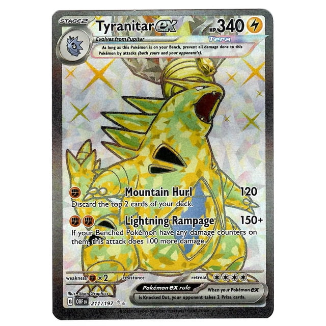 Tarjeta Pokémon Pokémon Tyranitar ex 211/197 Obsidian Flames