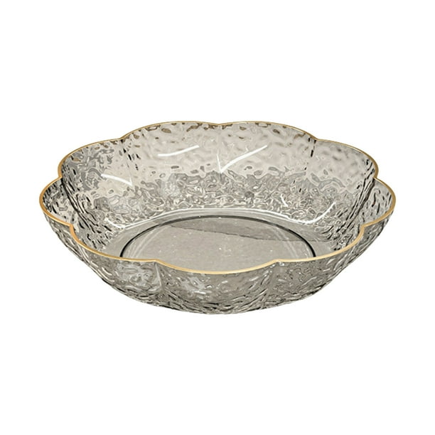 Yhmxh Bandeja transparente premium de 9,6 pulgadas para servir en la cocina, ideal para fiestas, como plato versátil para aperitivos y ensaladas, frutero o frutero para la sala de estar.