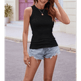 thumbnail image 4 of Tank Tops for Women Summer Sleeveless Racerback Casual Basic Ribbed Slim Fitted Shirts Black S, 4 of 7