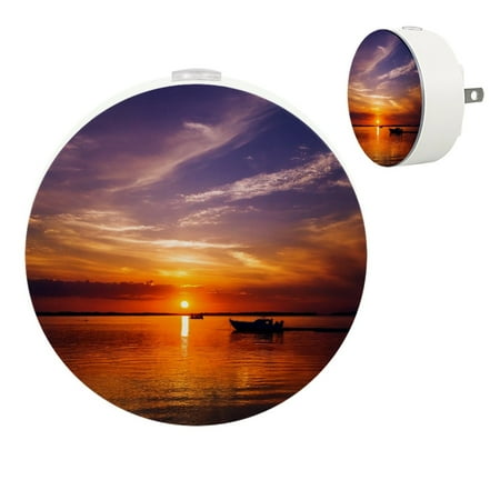 

YZUOUZY Night Light LED Lamp Bedroom Lamps Set of 2 Sunset Cloud Beach Sea Boat