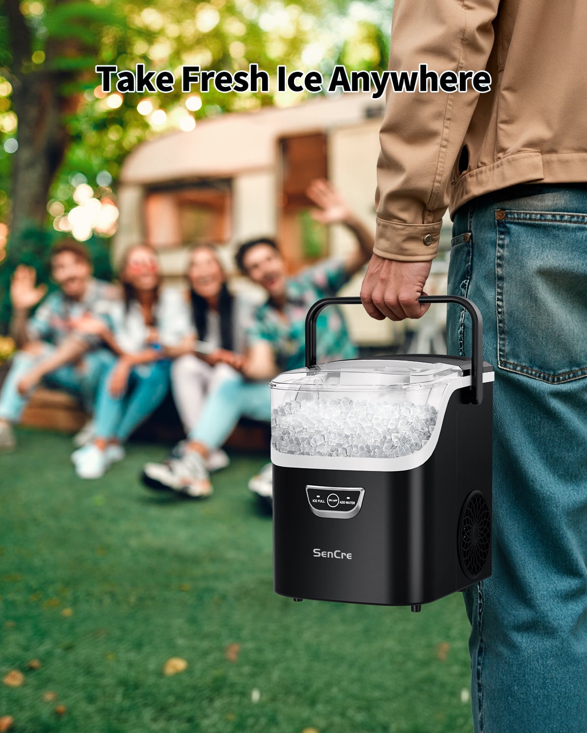 Aeitto Countertop Ice Maker Machine, 8 Ice Cubes in 6 mins,36lb/Day Ice with 2 Sizes, Auto-Cleaning Ice Makers Portable Ice Machine for Home Kitchen Office Party & Large Families