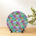 thumbnail image 6 of Cauagu Succulents Print Bone China Decorative Plate, Wall Mount Plate Holiday Decor Decorative Ceramic Plates with Stand Elegant Household Plates Decorative-6in, 6 of 6