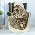 thumbnail image 4 of Yin Yang Soft Flannel Fleece Blanket, Abstract Yin Yang Ornamented with Hand-Drawn Triangles and Drop Shapes, Cozy Plush for Indoor and Outdoor Use, 50" x 60", Chocolate and Eggshell, by Ambesonne, 4 of 5