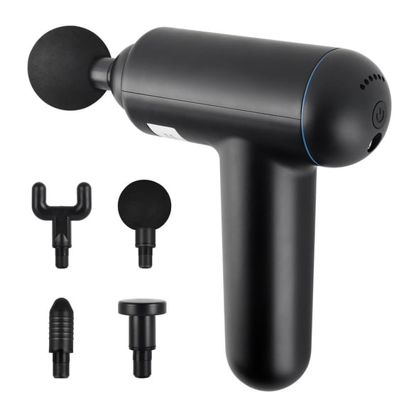 BTY Body Massager Muscle Massage Gun for Pain Relief Deep Tissue with 4Massage Heads, Christmas Gift for Men Women, Black