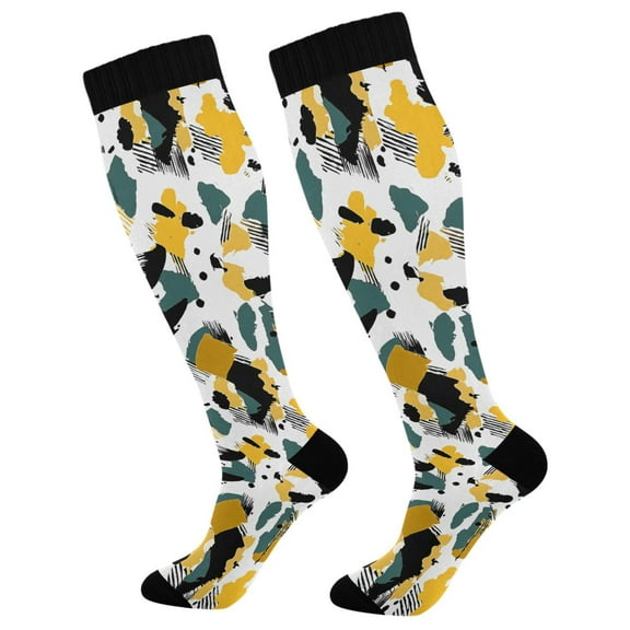 joogoo Abstract Print Long Socks Women Men Knee High Sock