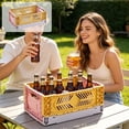 thumbnail image 1 of EGNMCR Storage Containers Desktop Folding Storage Basket Kitchen Household Refrigerator Industrial Style Coffee Corner Sundry Organising Basket Stackable Small Size Plastic Folding Storage Basket, 1 of 6