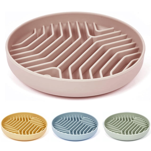 Cuencos para perros de alimentación lenta, cuencos de silicona para alimentación de perros con ventosas, diseño antideslizante antiasfixia, reduce la ansiedad por aburrimiento, ideal para perros y gat