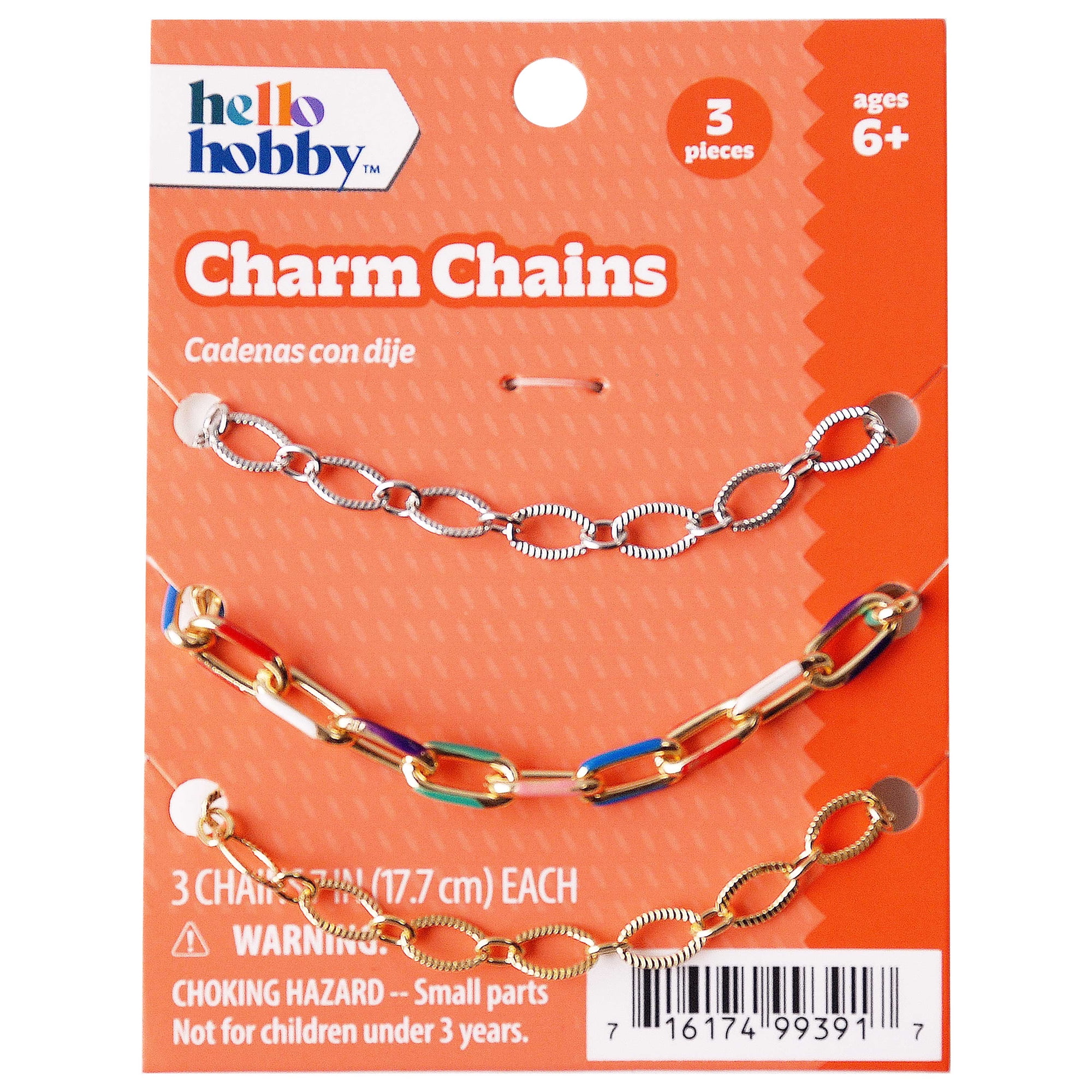 Hello Hobby DIY Jewelry Chains for Charms - 3 Pack