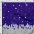 thumbnail image 1 of Soimoi Silk Fabric Cedar Tree & Snowflake Panel Print Fabric by The Yard 42 Inch Wide, 1 of 3