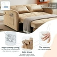 thumbnail image 6 of DEALTOPS 55.5" Pull Out Loveseats Sleeper Sofa Bed with USB Ports and Side Pockets, Khaki, 6 of 11