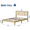 thumbnail image 3 of Natural Rattan Queen Bed Frame with Wooden Headboard  Boho Cane Bed Metal Platform Bed with Durable Wooden Slats No Box Spring Needed  Noise Free, 3 of 9