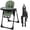 Black Green, variant on AILEEKISS Foldable High Chair for Baby, Toddler Eating Chair with Detachable Double Trays, Green