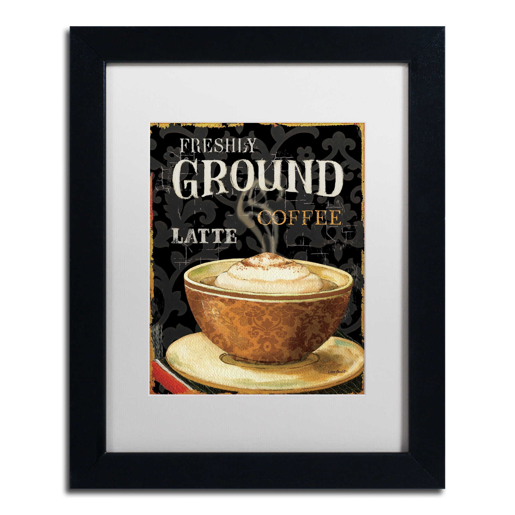 Trademark Fine Art "Today's Coffee II" Canvas Art by Lisa Audit, White Matte, Black Frame
