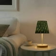 thumbnail image 2 of Yayeee Mini Table Lamp 10.8" Dimmable with Fabric Shade 3 Color Temperatures, Dark Green Plants, 2 of 7
