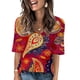 thumbnail image 1 of Fiudx Liquidación de Ahorros de Verano Camiseta de Manga Corta con Cuello En V Estampada Informal a La Moda para Mujer, 1 of 4