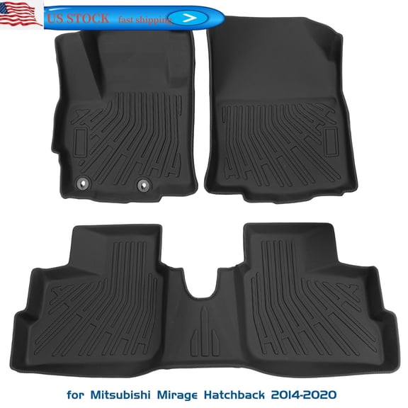 FENGXIH 3Pcs/Set Car Floor Mats for Mitsubishi Mirage Hatchback 2014-2020 All-Weather Automotive Floor Mats Waterproof Heavy Duty Car Mats Flexible Floor Liners