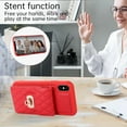 thumbnail image 4 of Nalacover Crossbody Wallet Case for iPhone XS Max, [6 Card Slots] Leather Purse Phone Case Luxury Buckle Closure Card Holder Shoulder Strap Handbag Case Women For iPhone XS Max, Red, 4 of 11