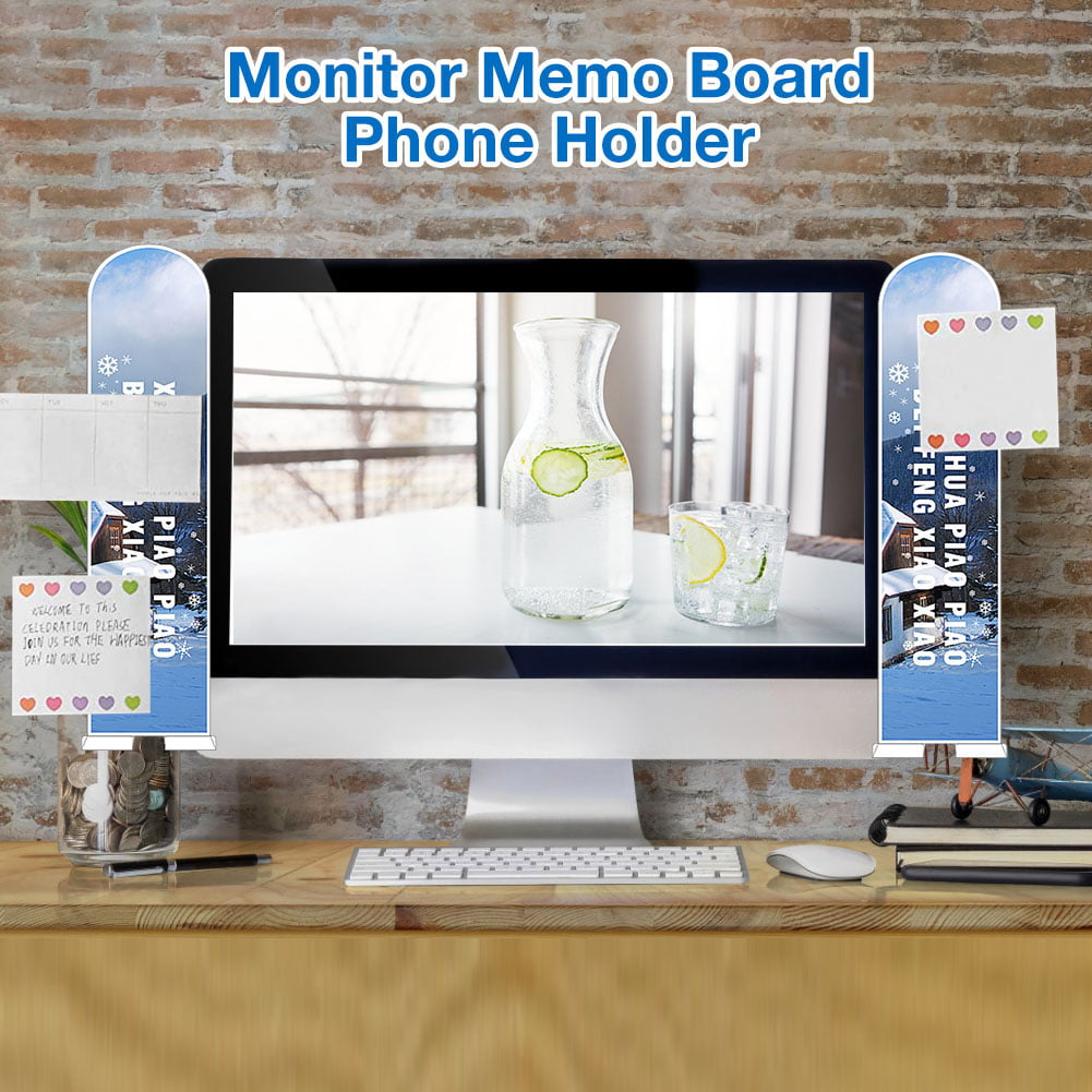 Monitor Sticky Note Holder Monitor Memo Board Computer Transparent Message Creative Animal Panda Multifunction Paper Sticky Notes Boards for Cabinets Shelves Left Message Memo Pad Holder 