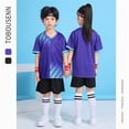 thumbnail image 3 of WAYUTE Kids Youth Boys Short Sleeve V Neck Sports Soccer Shirt for Children Stretchy Breathable Training Outfit Casual Clothing Sets, 3 of 3