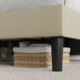 thumbnail image 3 of Allewie Full Bed Frame, Upholstered Platform Bed with Wingback and Geometric Headboard, Beige, 3 of 7