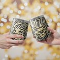 thumbnail image 2 of 12oz Stemless Wine Tumblers Zebra and Leopard Print Pattern Vacuum Insulated Stainless Steel Travel Tumbler Cups Mug with Lid and Straw for Champaign,Cocktail,Beer with Cleaning Brush, 2 of 5