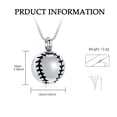 thumbnail image 2 of Baseball Urn Necklace for Ash Stainless Steel Cremation Jewelry Memorial Pendant Keepsake for Loved Ones, 2 of 6