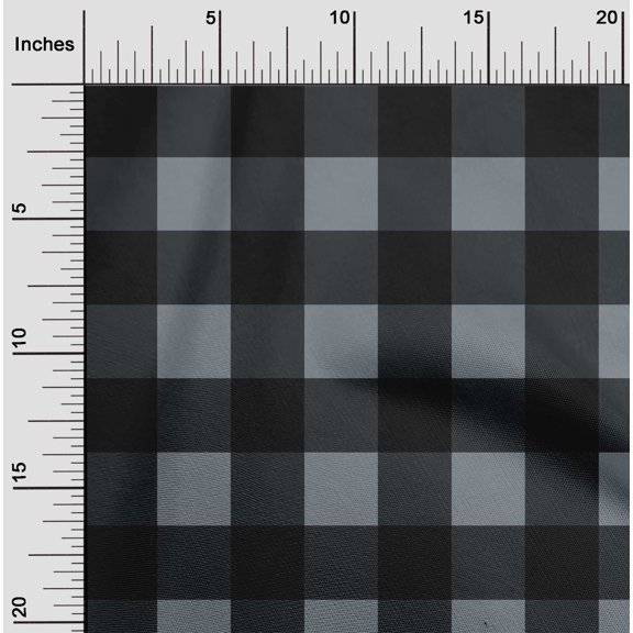 oneOone Silk Tabby Gray Fabric Gingham Check Quilting Supplies Print Sewing Fabric By The Yard 42 Inches Wide