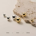thumbnail image 3 of K-KED 925 Sterling Silver 6/8/10mm Polish Bead Stud Earrings Ear Studs-Gold-6 mm, 3 of 9