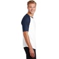 thumbnail image 3 of Sport-Tek Short Sleeve Colorblock Raglan Jersey T201 - White/ Navy - S, 3 of 6