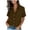 *1-Brown, variant on Women's Lapel Button Down Shirts,Ladies Short Sleeve Blouses,Summer Business Work Tops for Women,Black,S-2XL