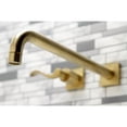 thumbnail image 3 of Kingston Brass KS6047DFL NuWave Two-Handle Wall Mount Roman Tub Faucet, Brushed Brass, 3 of 7