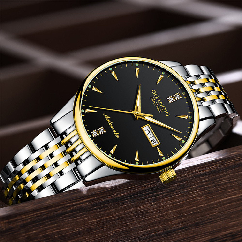 時計 JPMALL LLC GUANQIN Men Automatic Mechanical Stainless Steel Business