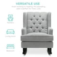 thumbnail image 5 of Best Choice Products Rocking Accent Chair, Tufted Upholstered  Wingback for Home, Nursery w/ Wood Frame - Gray, 5 of 7