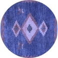 thumbnail image 1 of Ahgly Company Indoor Round Southwestern Blue Country Area Rugs, 7' Round, 1 of 4