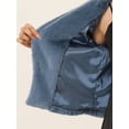 thumbnail image 5 of DARING DIVA Women's Cropped Notch Lapel Faux Fur Fluffy Coat M Grey Blue, 5 of 6