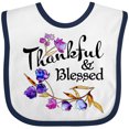 thumbnail image 3 of Inktastic Thankful and Blessed Inspirational Saying with Flowers Boys or Girls Baby Bib, 3 of 4